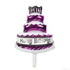 かわいいミニ漫画誕生日ケーキアルミバルーン誕生日パーティーおもちゃの風船の装飾背景壁支柱卸売A221