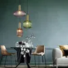 Ribbed glass pendant lamp smoke cognac green dinning room restaurant hotel bedside cafe bar nordic suspension light fixture