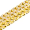 Männer Frauen Gold Silber Miami Cuban Link Kette Hochglanzpoliert Hiphop Rap Strass Punk Halsketten Ketten 16",18",20",24",30"