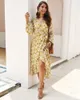 Women Spring Summer Dresses 2020 New Fashion Floral Printed Bohemian Beach Dress Holiday Sexy V-Neck Lantern Long Sleeve Casual Long Dress