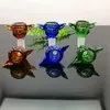 Kleurvleugel glazen bubbelkop omzetter 14 mm groothandel bongs oliebrander pijpen waterleidingen rigs roken