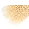 Versaute lockige # 613 blonde remy menschliche haarbündel mit 4x4 top schließung freies verschiffen