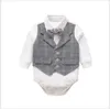 Good Quality Baby Boys Gentleman Style Clothing Sets Toddler Vest Rompers+Pants 2pcs Set Infant Suit Newborn Clothes Outfits