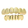 New Teeth Grillz Top Bottom 18K oro argenteo Colore Griglie Bocca dentale Hip Hop Gioielli moda Rapper Gioielli 6 stili