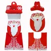 Coprisedile per WC in tessuto di Babbo Natale Copripiedino per WC Copritappo per radiatore Decorazioni natalizie per il bagno