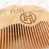 MOQ 50 SZTUK Niestandardowe Twoje logo Drewniane Włosy Broda Grzebień Premium Premium Włosy Włosy Szczotka Amazon Dostosowane Barber Kieszonkowe grzebienie
