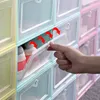 Thicken Clear Plastic Shoe Box Dustproof Shoe Storage Box Flip Transparent Shoe Boxes Candy Color Stackable Shoes Organizer Box DBC BH3641