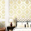 Европейский стиль ПВХ обои Роскошная дамасская 3D стереоскопическое облегчение Дамаск спальня гостиная стена бумаги дома декор