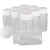Beyaz Plastik ile 15 adet 50 ml 37 * 70mm Cam Şişeler Düğün Hediyesi için Baharat Şişeler Konteyner Şeker Kavanozları Şişeleri DIY Craft Caps