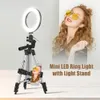 6Inch Regulável LED desktop Luz Anel com tripé Phone Holder Tabela selfie Camera Ringlight For YouTube Live Video Fotografia Foto
