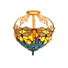 Tiffany plafond suspension lampes libellule vitrail décoratif suspension luminaire Style Baroque maison