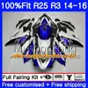 حقن YAMAHA YZFR25 YZF R2 2014 2015 2016 2017 الأرجواني الأبيض الساخن 240HM.43 YZF-R25 YZF-R3 R 25 Body YZFR3 14 15 16 17 Fairings Kit