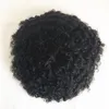 Afro Curly Toupee Pour Hommes Pleine Peau Pu Hommes Toupee Système De Remplacement Remy Cheveux Vague De Cheveux Humains Toupee Haute Qualité Noir Hommes Perruque