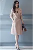 temperamento tutto-fiammifero da donna in stile coreano abbigliamento rosso cammello viola outwear cappotto a maniche lunghe da donna misto lana poliestere lungo soprabito