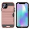 Przewiń TPU + PC Hybrid Szczotkowana Karta Card Card Slot Case dla iPhone 11 Pro 11 Pro Max 6 7 8 plus XR XS XS Max 200 sztuk / partia