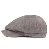 Printemps automne unisexe coton chanvre bérets hommes avant chapeau mode gavroche Ivy casquette décontracté plat conduite Golf Cabbie casquettes