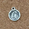 100PC / Massor Antik Silver Letter "G" Alphabet Initial Alloy Charms Pendants för smycken som gör halsband DIY Tillbehör