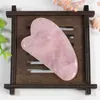 Herramienta de masaje corporal para raspar Jade Guasha a la moda, cristal rosa natural, cuarzo rosa, guasha, cuerpo, piedra para raspar ojos faciales