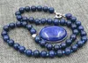 Collier pendentif en pierres précieuses de Lapis Lazuli égyptien naturel 8mm 18''18X25MM