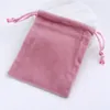 Roze Velveteen Gift Bag voor Sieraden Pakket Pluche Stof Trekkoord Pouch Verschillende Size Groothandel 100 stuks