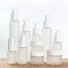 Bouteille cosmétique en verre dépoli Bouteilles de pulvérisation de lotion rechargeables vides Conteneurs de stockage d'échantillons de cosmétiques Bocaux 30 ml 40 ml 60 ml 80 ml 100 ml