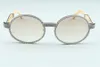 2020 Nuovi occhiali da sole per gambe di bufali bianche naturali 7550178-b Occhiali da sole avvolti a diamante integrale Dimensione 55-22-140230R