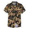 Summer Short-sleeved Flower Shirt Men's Leisure Mercerized Cotton Shirt
