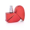 Bouteilles de parfum en verre en forme de cœur populaires avec atomiseur vide rechargeable par pulvérisation 6 couleurs pour femmes