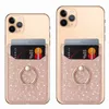 Слот для кольцевого кронштейна с металлическим пальцем 3M Sticker Leather для iPhone Большая часть телефона Bliter Glitter Universal Stick On Cash ID Credit Ho7328822