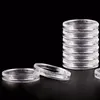 10 sztuk Plastikowy Skrzynka monetowa Przypadki Strona główna Materiały przechowywania 40mm Wyczyść okrągły uchwyt na monety