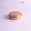 50G 60G Top Cream Качество Refillable металла Алюминиевые Jar Tin Screw Thread Cosmetic Lip Balm маска Мазь Контейнеры 50шт / много