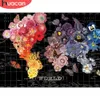 Huacan 5d diy pintura diamante flores broca cheia diamante arte bordado mapa do mundo mosaico decoração para casa artesanal gift3626641