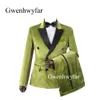 Gwenhwyfar Casual Style Hot Pink Velvet Men Suits Peak Lapel 6 Buttons Blazer Wedding Tuxedos Custom Made (Jacket+Pants