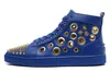 Mode holle laarzen mannen high top lederen designer bodemschoenen spiked teen france laars rood zwarte uitverkoop