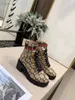 (With box)Wool Ankle Boot Ebony Women Boots Lug Soled Heeled Booties Gold-toned Eyelets Brand Boots Winter Warm Shoes Oxfords Shoe