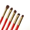 فرش ماكياج La Beaute Chinese-Red Brush Set - Saihoko Goat Hair 8-Brushes Face Eye Kit