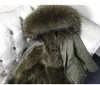 2019 겨울 패션 자연 너구리 모피 칼라 두꺼운 파카 너구리 모피 안감 재킷 고체 느슨한 여성 의류 진짜 모피 코트 MX191025