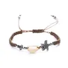 Bracciale intrecciato unisex - Braccialetti intrecciati a mano Cavigliera con conchiglie Stelle marine Grande surfista Gioielli in stile hawaiano Regolabile per Summ304u