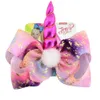 Jojo Bows Rainbow Unicorn Kız Çocuk Saç Bows Barrettes 8 inç jojo Siwa Saç Aksesuarları Noel Hediyesi 10pcs190y