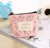 DHL 200pcs Women Brief Canvas Floral Printing Short Coin Purses 4colors