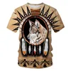 QNPQYX NYHET HERRENS STREETWEAR 3D T-shirt Casual rolig tee-skjorta Kort ärmtryck Animal Summer Fashion Tops Tees Indian Style2872