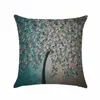 装飾的な枕三次元油絵の木の花綿のクッションの枕カバーリビングルームの貝のソファーの座席
