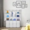 20 Storage Cube Organizer Plastic Cubby Shelving Drawer Unit, DIY Modular Bookcase Closet System Cabinet with Translucent Design for Clothes