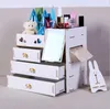 DIYの木造収納ボックスメイクアップオーガナイザージュエリーコンテナ木引き出しオーガナイザーデスクトップ手作り女性化粧品収納箱