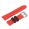 22 / 24mm Zwart Rood / Oranje Siliconen Horloge Band Waterdichte Rubber Polsriem Diver Vervanging Armband Spring Bars Straight End