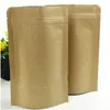Kraft Paper Stand Up Pouch Sealing Bag with Aluminum Foil Inside Food Tea Snack Coffee Storage Pouch