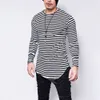 Übergroßen 5xl T Shirt Männer Schwarz O Hals Langarm Männer T-shirt Gestreiften Print Streetwear Casual Shirt Herren Kleidung Camiseta227H