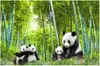 Personalizado 3D foto De Seda papel de parede mural Nacional tesouro panda gigante panda floresta de bambu paisagem pintura sala de estar TV fundo da parede