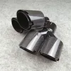 Multi Size: Glossy Black Carbon Exhaust Muffler Pipes Fit Universal Cars Glossy Black Stainless steel Double Tailpipes