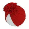 20 Kolory Słodkie Niemowlę Berbeć Unisex Kwiat Indyjski Turban Cap Dzieci Kwiatowy Kapelusz Solidna Kolor Bawełniany Baby Hairband Head Wraps Caps M2478